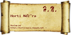Horti Nóra névjegykártya
